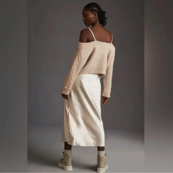 NWOT Anthropologie Mare Mare Layered Sweater Slip Dress - Picture 3 of 14